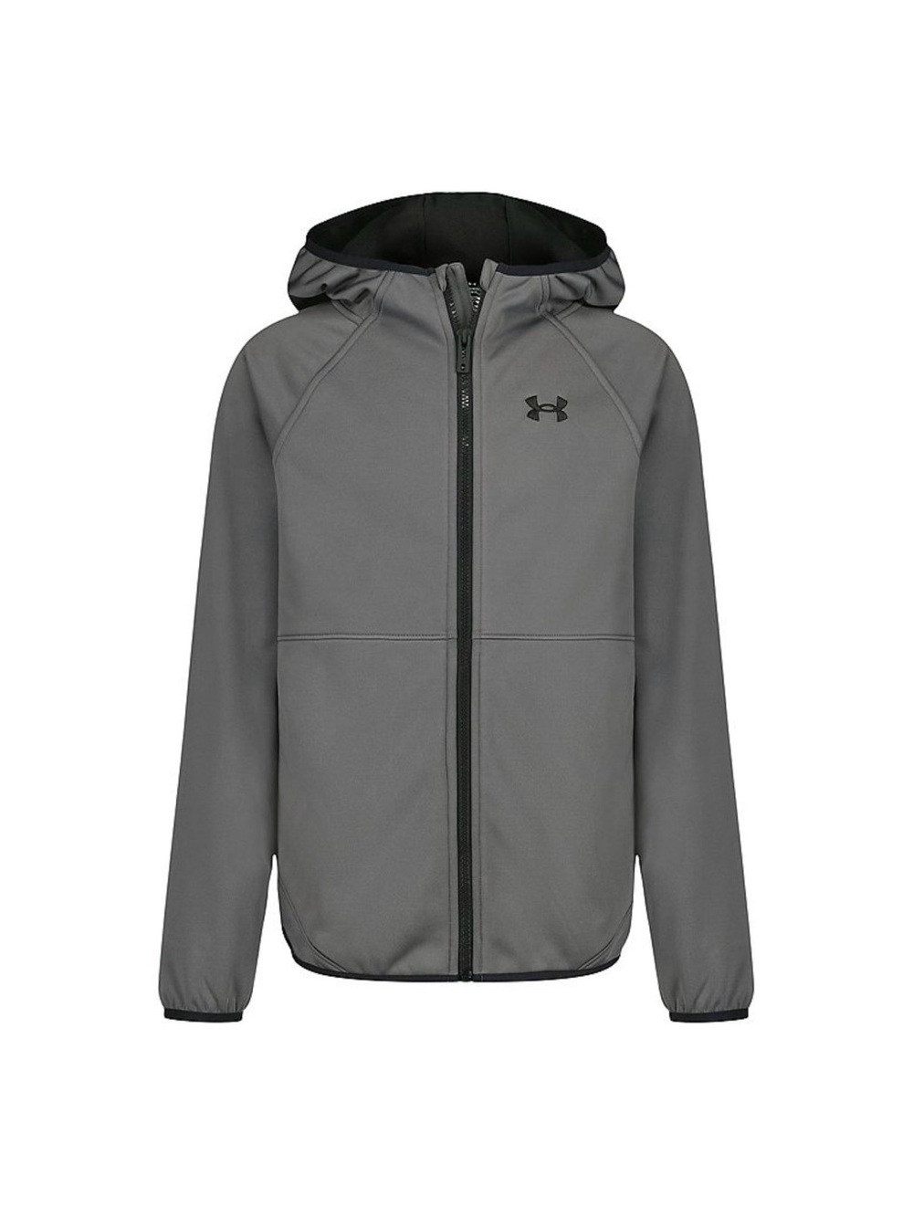 Under Armour Boys Gray Hooded Full‑Zip Softshell Jacket - L (14/16)